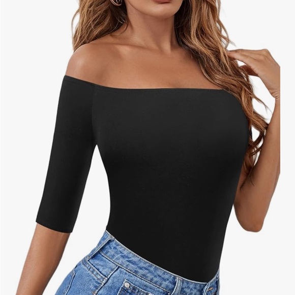 Black Off-Shoulder Top - Picture 2 of 4